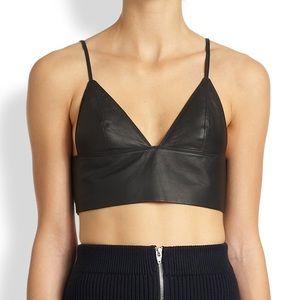 T by Alexander Wang Leather Triangle Bralette